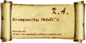 Krompaszky Abbás névjegykártya